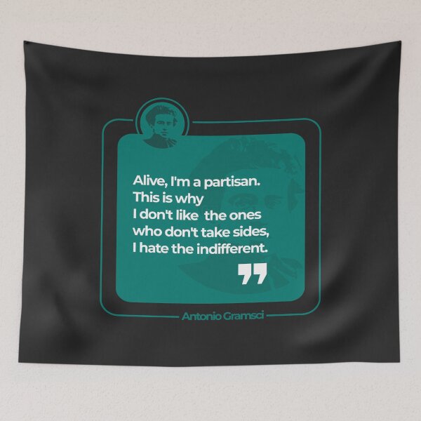 Item preview, Antonio Gramsci quote poster(teal) designed and sold by CMYKStudio.