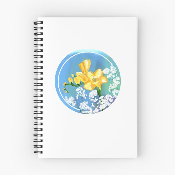 Item preview, Watercolor Yellow Freesias and Babies Breath designed and sold by KatharineArt.