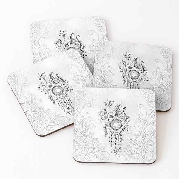 Item preview, Floral design in black and white, doodle designed and sold by nicky2342.