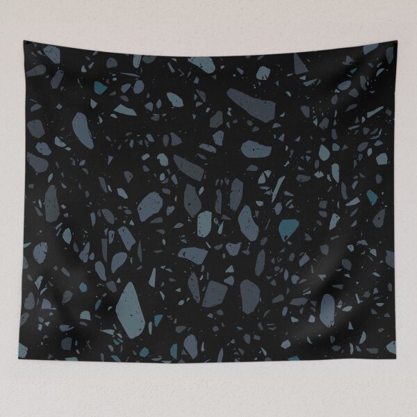 Item preview, Black, Blue and Grey Terrazzo Pattern designed and sold by thesnowwhyte.
