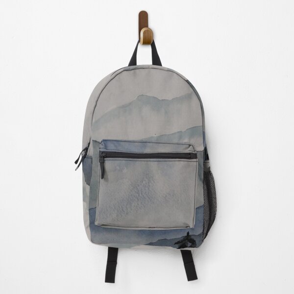 Item preview, hand painted foggy mountain landscape watercolor designed and sold by ColorandColor.