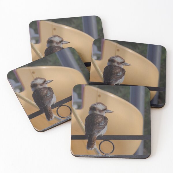 Item preview, Kookaburra sitting on a fence photo in the late evening designed and sold by hendrikspix.