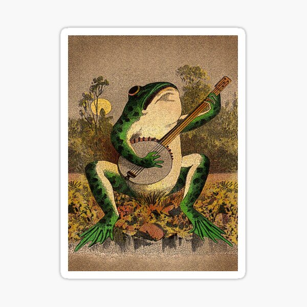 Frog Playing Banjo Stickers | Redbubble