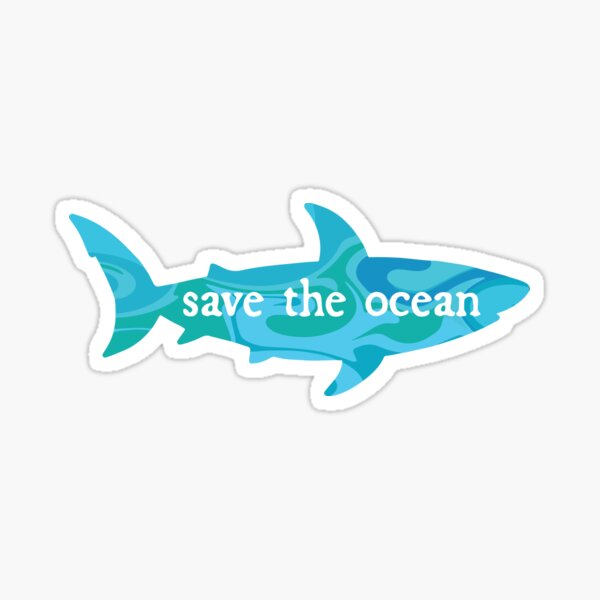 Item preview, "Save the Ocean" Shark designed and sold by KawaiiCraftGood.