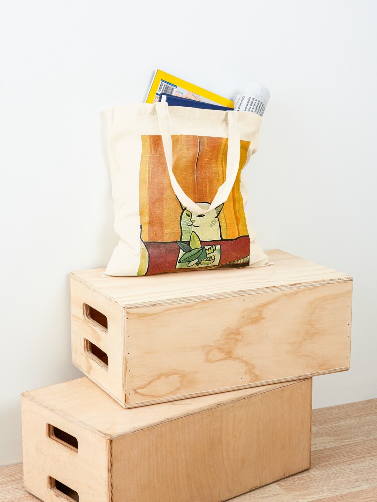 Alternate view of Picasso Cat Meme Paint Tote Bag