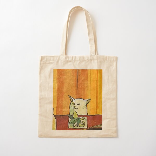 Picasso Cat Meme Paint Cotton Tote Bag