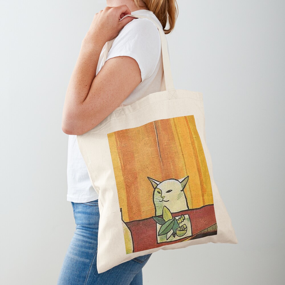 Picasso Cat Meme Paint Tote Bag