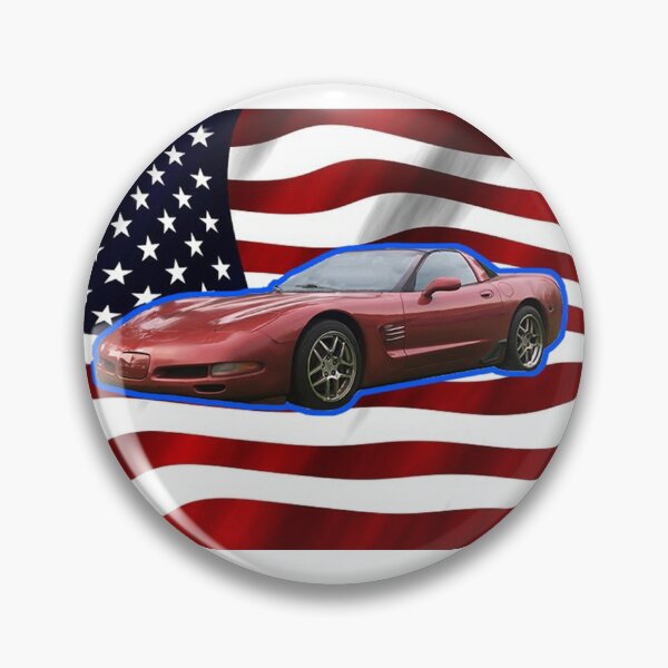 Artikelvorschau, C5 Corvette mit amerikanischer Flagge (weiß) entworfen und verkauft von sawilson1.