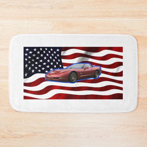 Item preview, C5 Corvette with American Flag (White) designed and sold by sawilson1.