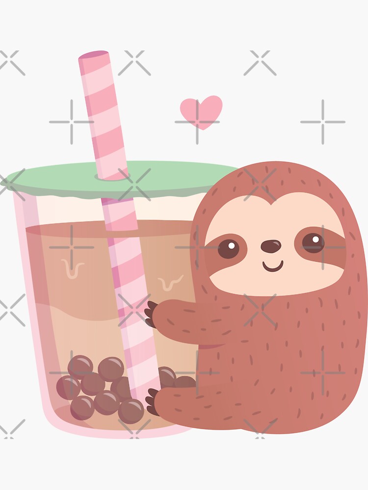 Sloth Loves Bubble Tea | Vinyl Sticker Sloth Loves Bubble Tea | Vinyl Sticker