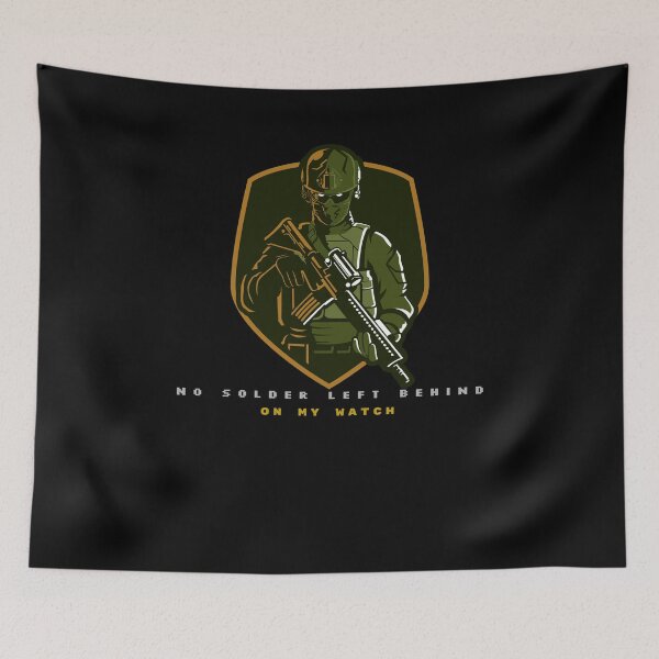 Item preview, Ningún soldado se quedó atrás de la bandera militar designed and sold by Vanissa Berg.