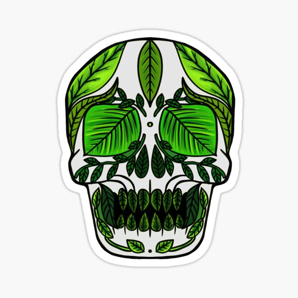 Leaf skull Sticker