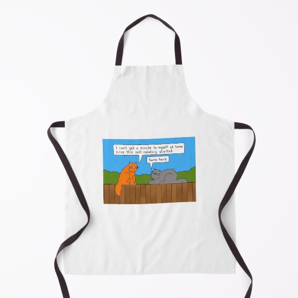 Item preview, Coronavirus Self-isolation Cartoon Cats Talking on a Fence designed and sold by KateTaylor.