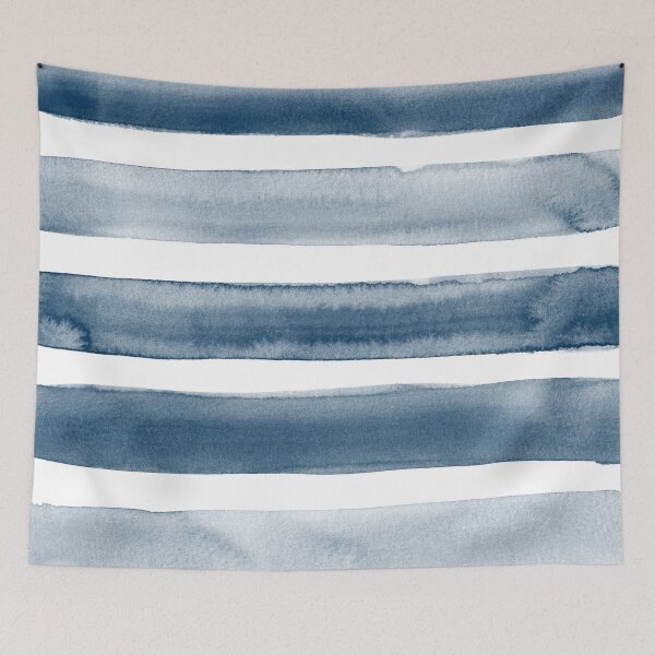 Item preview, Navy Blue Hamptons Inspired Watercolour Abstract designed and sold by Anne-Marie Bloor.