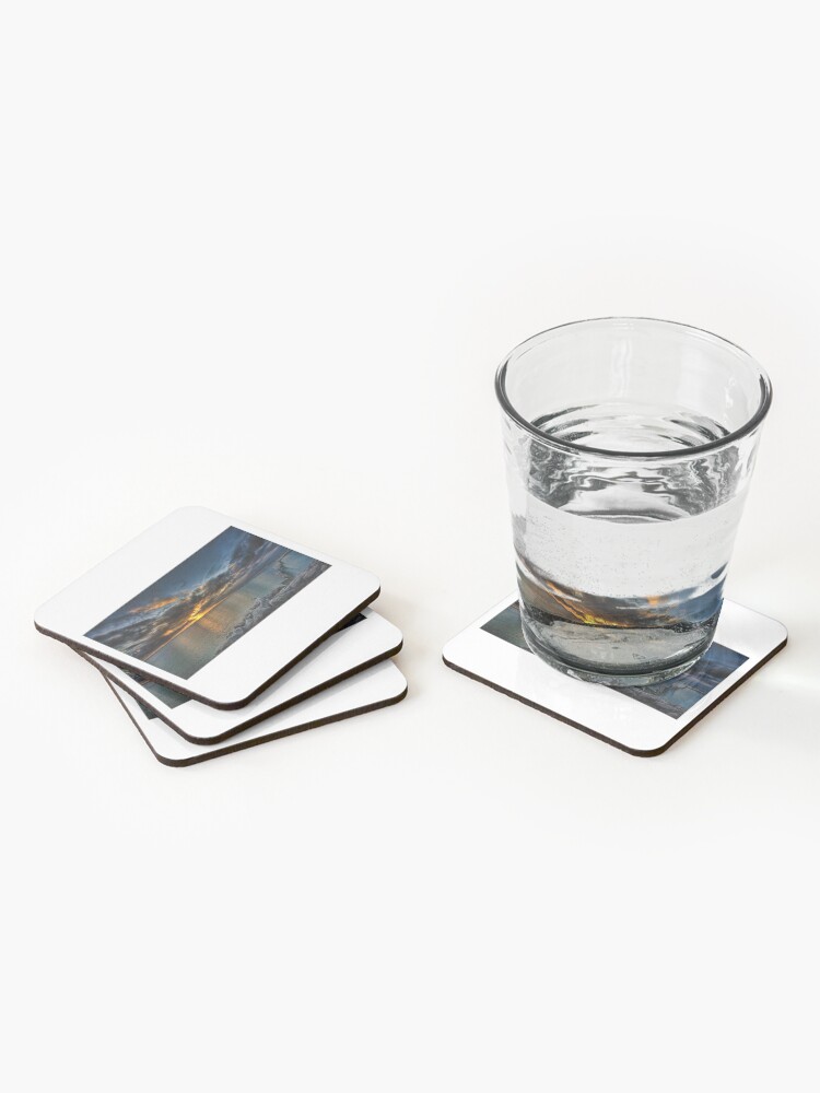 Alternate view of Denver Art Gallery, Sunset Beach Seawall in Okinawa Coasters (Set of 4)