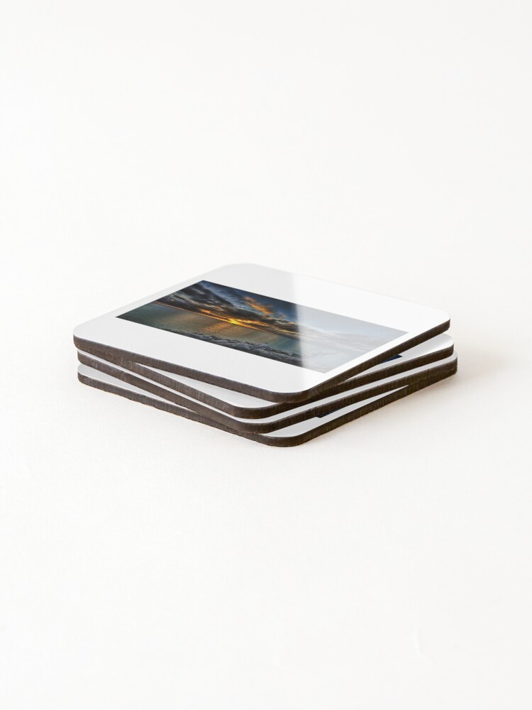 Alternate view of Denver Art Gallery, Sunset Beach Seawall in Okinawa Coasters (Set of 4)