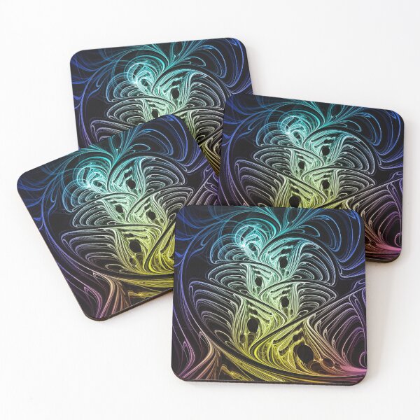 Item preview, Geometric Colourful Psychedelic Ripple Pattern - Ink 02 - Multicolour - Dark designed and sold by JordanHolmes.