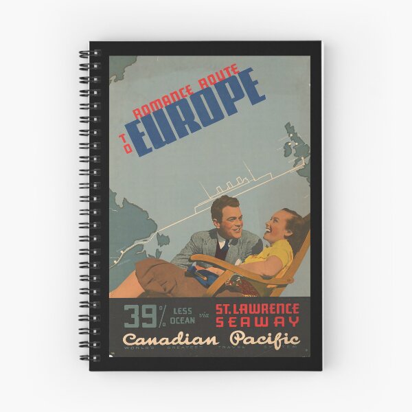 Item preview, retro classic Romance Route to Europe poster designed and sold by CorasPosters.