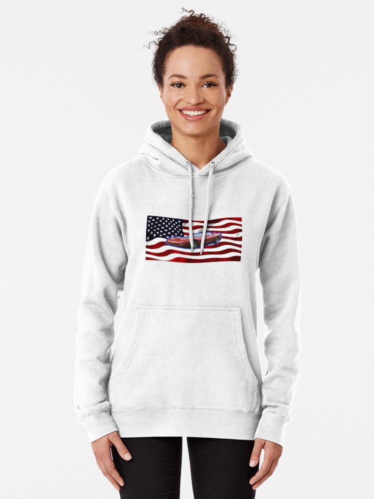 C6 Red White Blue Corvette And American Flag Charcoal Gray