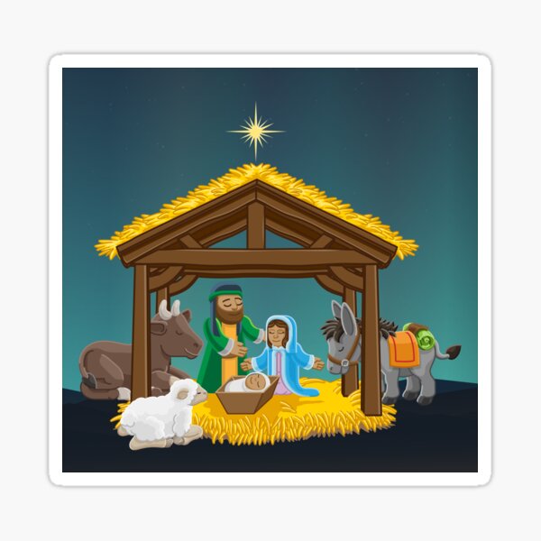 Nativity Scene - Christmas Sticker