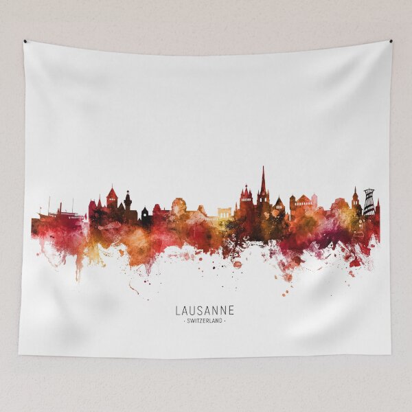 Item preview, Lausanne Switzerland Skyline designed and sold by ArtPrints.