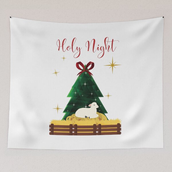 Item preview, Oh Holy Night Lamb in a Manger Christmas tree designed and sold by Pandoras-Boxx.
