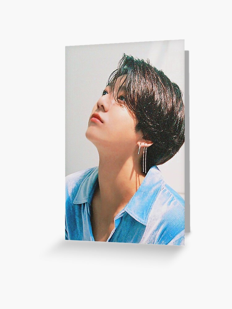 Carte de vœux « bts jungkook esthétique mignon bleu pastel (recadrée) »,  par cameronbaba | Redbubble