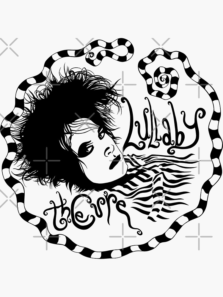 The Cure Lullaby black Sticker for Sale by LapinMagnetik