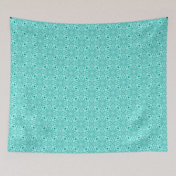 Item preview, Turqoise batik geometric pattern designed and sold by FK2012.