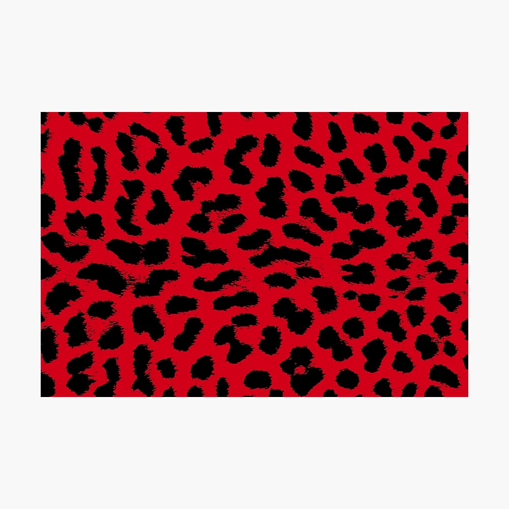 Leopard Print In Red Cheetah Design Leo Rock N Roll Burlesque Pin Up Punk Gift Poster By Madandmean Redbubble