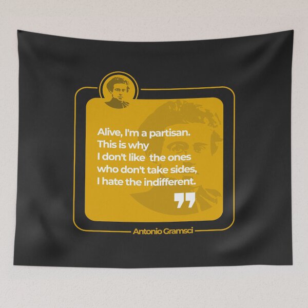 Item preview, Antonio Gramsci quote poster (yellow) designed and sold by CMYKStudio.