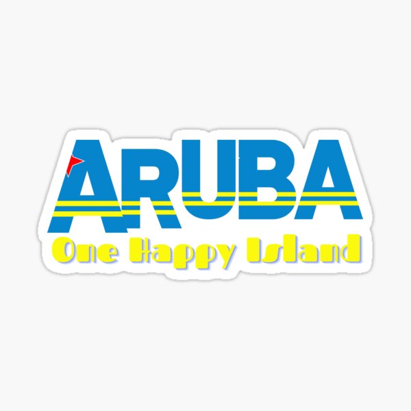 Artikel-Vorschau von Flagge von Aruba „One Happy Island“, designt und verkauft von Gifty-Designs.