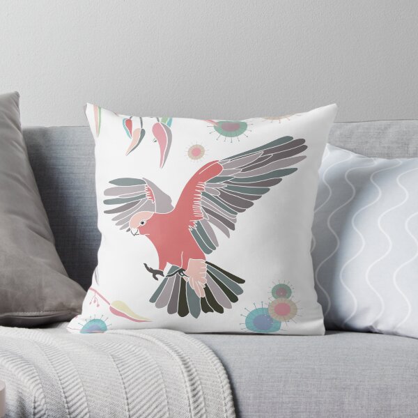 Australian Galah Cockatoos in Gum Trees Throw Pillow