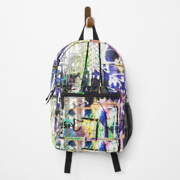 Item preview, Paris Urban Pop Colorful France Eiffel Tower Funky Street Art Bar Notre Dame Graffiti Modern Art Grunge Downtown Scribble designed and sold by ExquisiteShots.