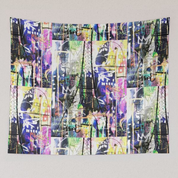 Item preview, Paris Urban Pop Colorful France Eiffel Tower Funky Street Art Bar Notre Dame Graffiti Modern Art Grunge Downtown Scribble designed and sold by ExquisiteShots.