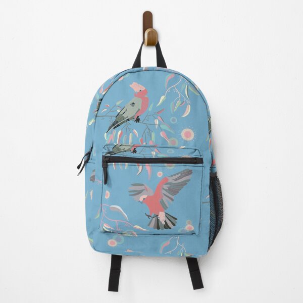 Item preview, Australian Galah Cockatoos in Gum Trees Mid Blue designed and sold by Lisa Kalma | Brindie.