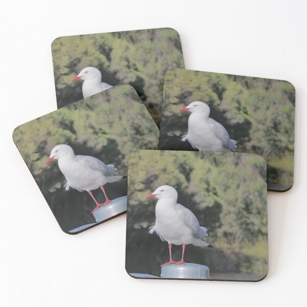 Item preview, Seagull on a lake jetty in the summer sun. designed and sold by hendrikspix.
