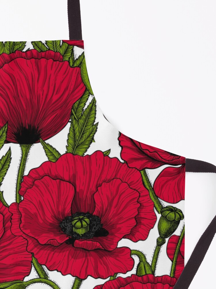 Alternate view of Red poppy garden 2 Apron