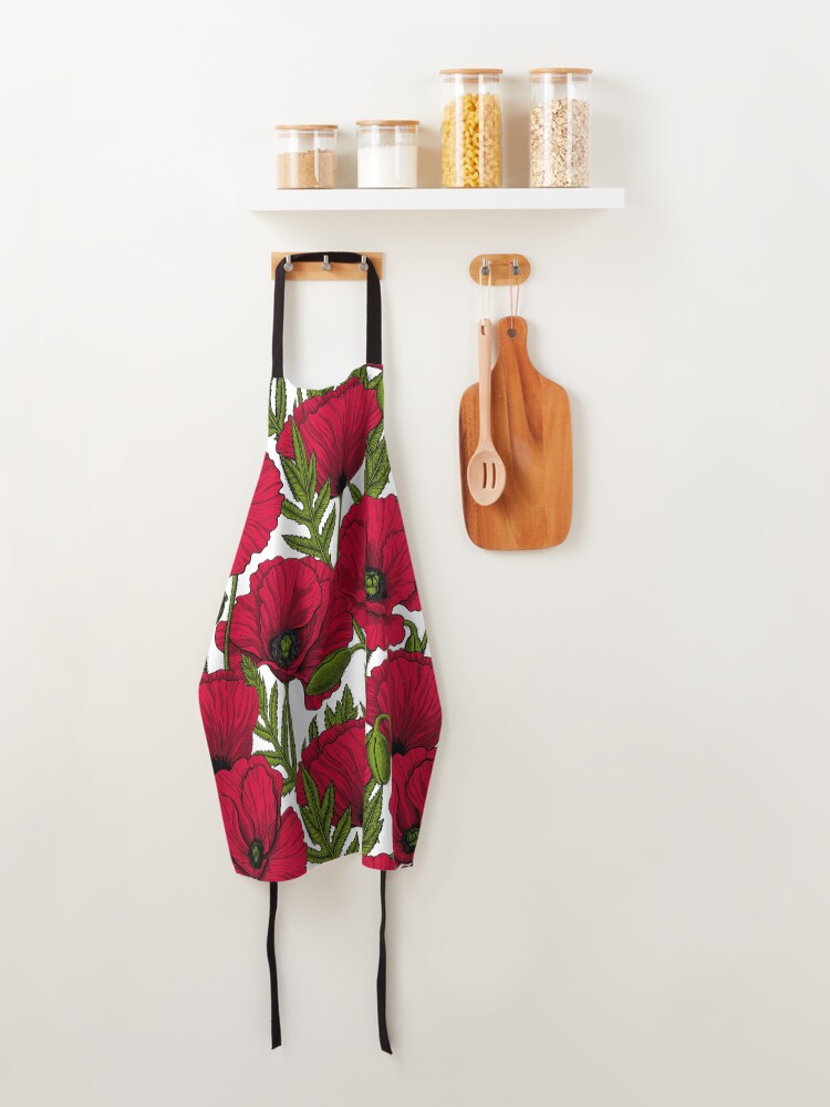 Alternate view of Red poppy garden 2 Apron