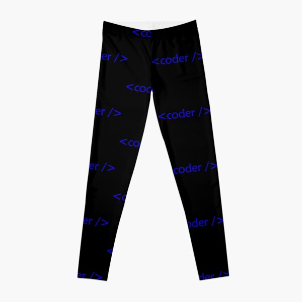 blue design of about coding, code Leggings