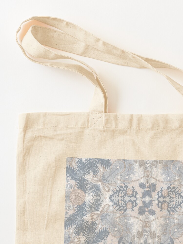 Thumbnail 3 of 5, Tote Bag, Winter Evergreens Surface Pattern Design designed and sold by karolfuldesigns.