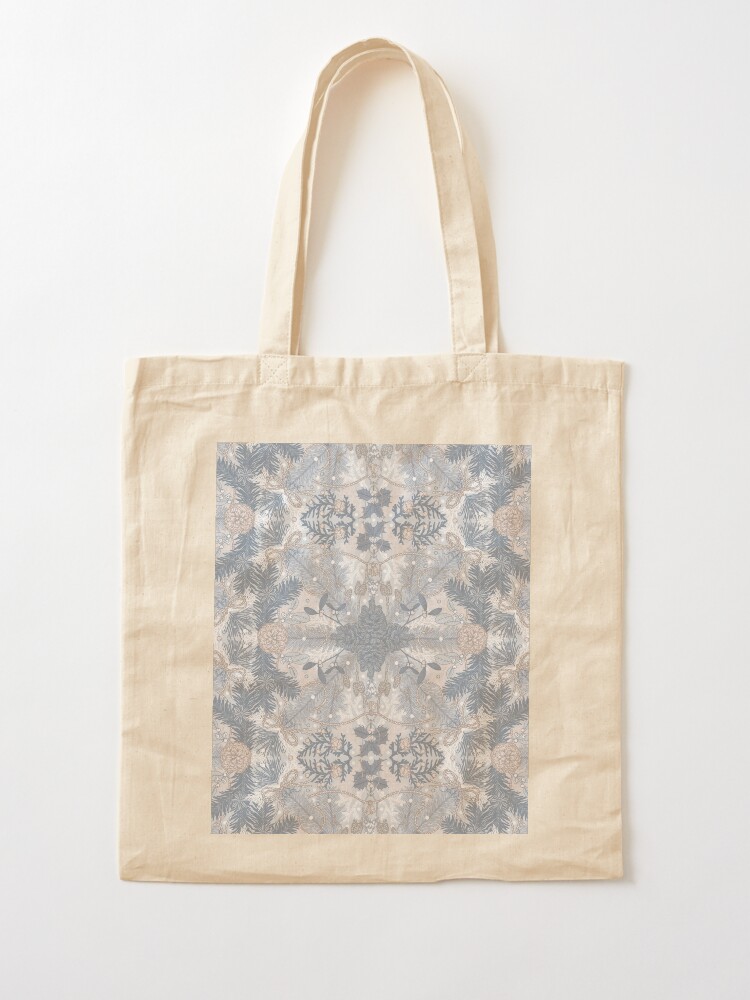 Thumbnail 2 of 5, Tote Bag, Winter Evergreens Surface Pattern Design designed and sold by karolfuldesigns.