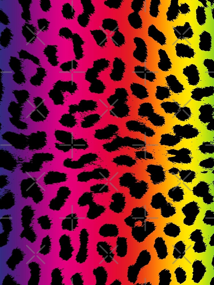 Holographic Rainbow Leopard Print Spots on Bright Neon Leggings