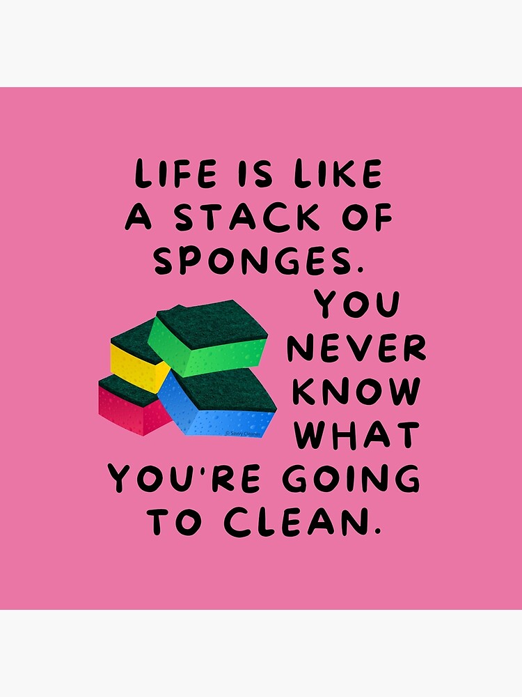 Thumbnail 4 of 4, Pillow, Life is Like a Stack of Sponges Housekeeping Humor designed and sold by SavvyCleaner.