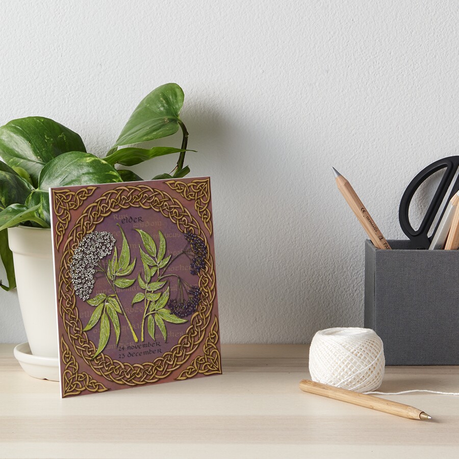Celtic Tree Calendar Elder Art Board Print