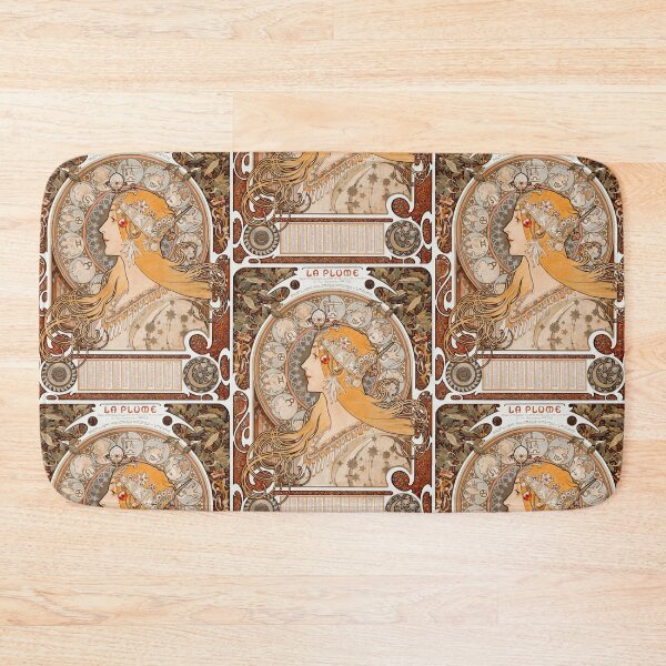 Item preview, Zodiac or La Plume Alphonse Mucha Art Nouveau designed and sold by ShipShapeShirts.