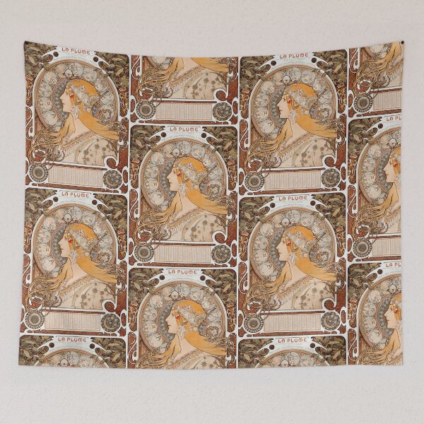 Item preview, Zodiac or La Plume Alphonse Mucha Art Nouveau designed and sold by ShipShapeShirts.