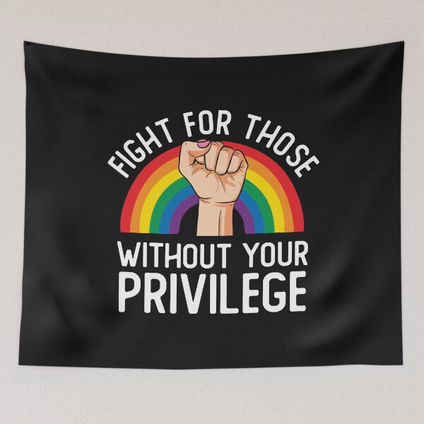 Item preview, Fight For Those Without Your Privilege LGBT Rainbow Civil Rights Inspirational Quote designed and sold by alenaz.
