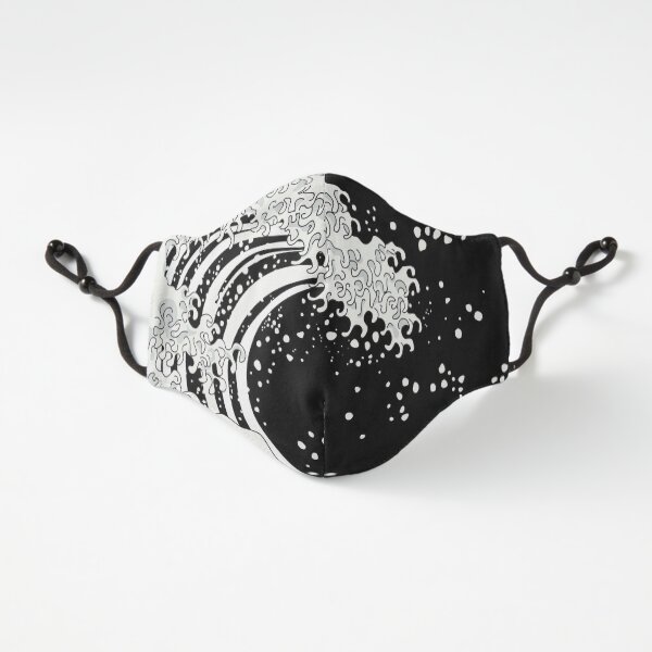Black and White Great Wave Fitted 3-Layer