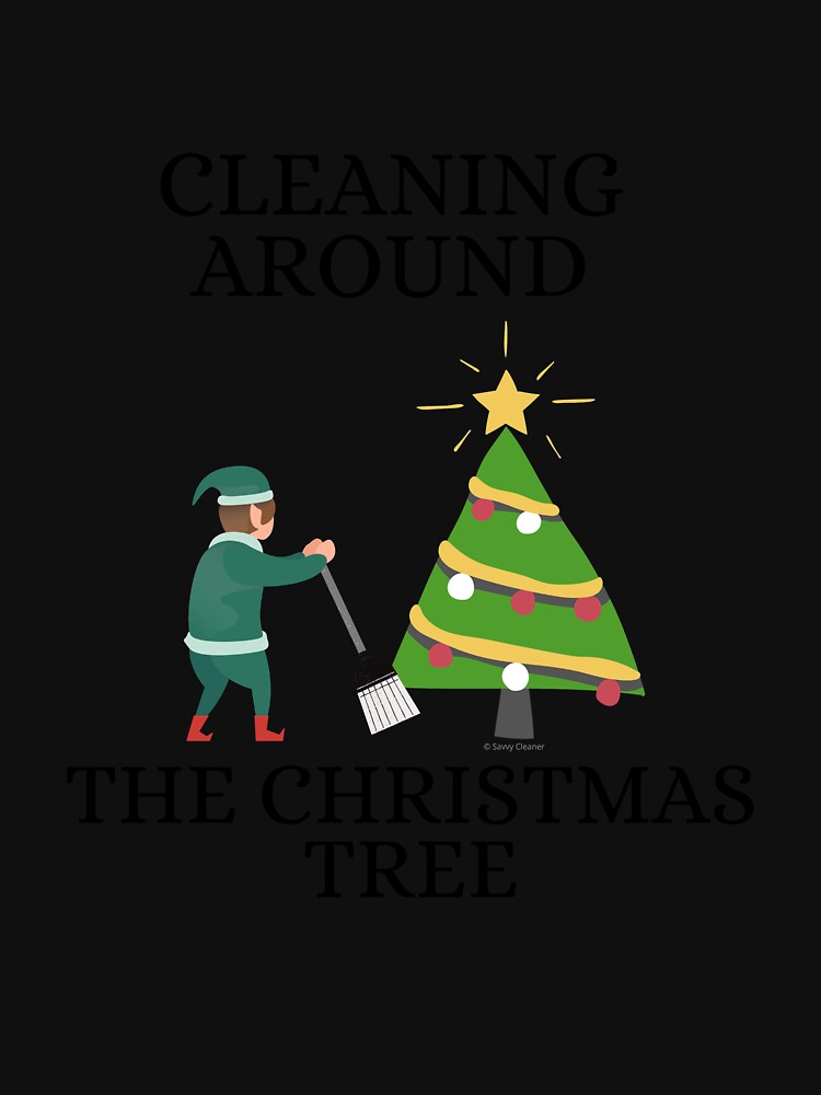 Thumbnail 7 of 7, Active T-Shirt, Cleaning Around The Christmas Tree Housekeeping Humor designed and sold by SavvyCleaner.